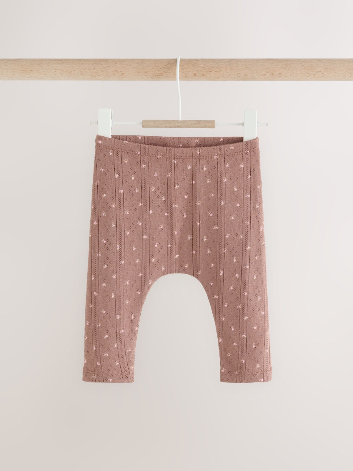 Mink Brown Ditsy Baby Leggings 5 Pack (0mths-2yrs)