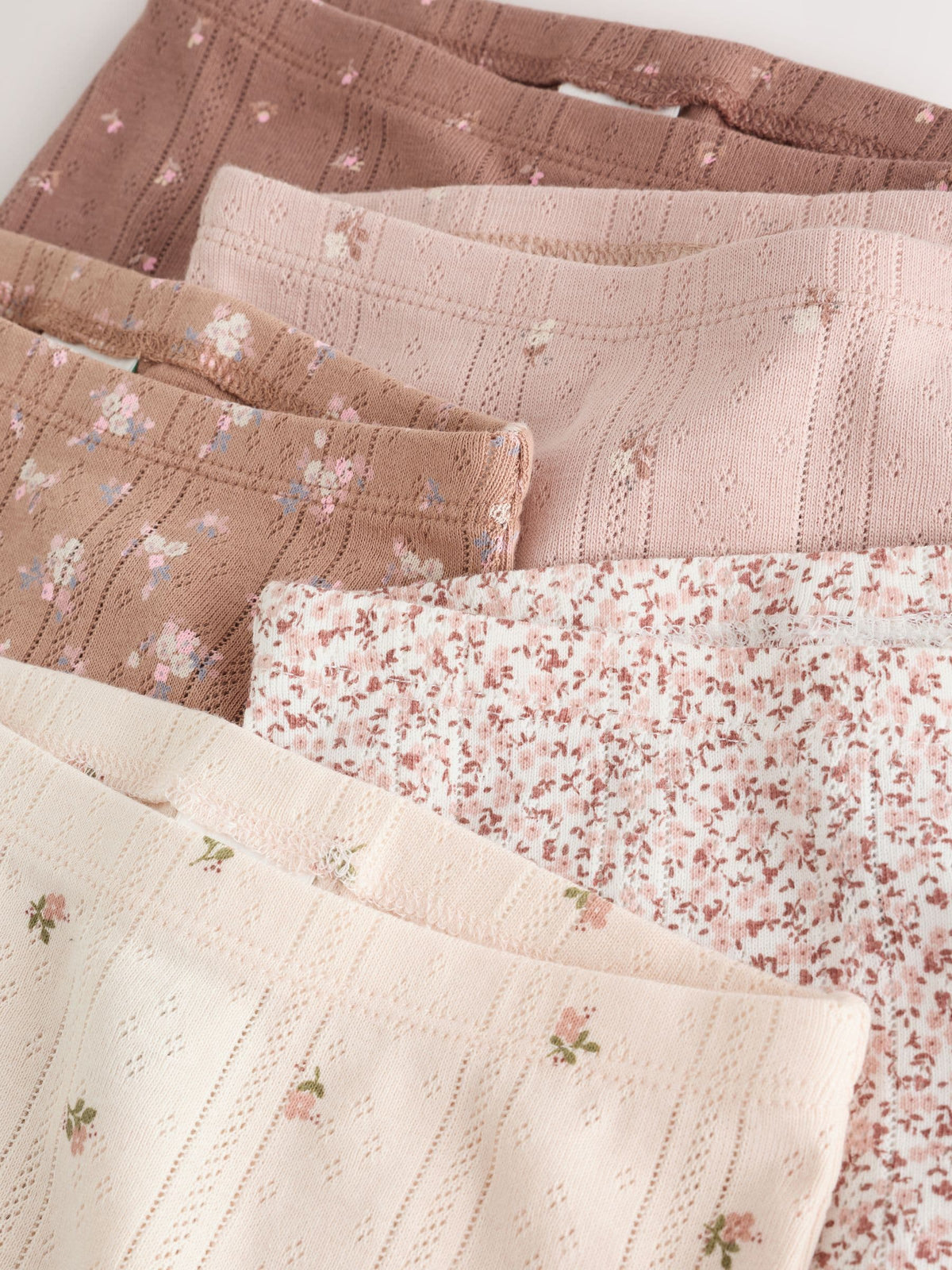 Mink Brown Ditsy Baby Leggings 5 Pack (0mths-2yrs)