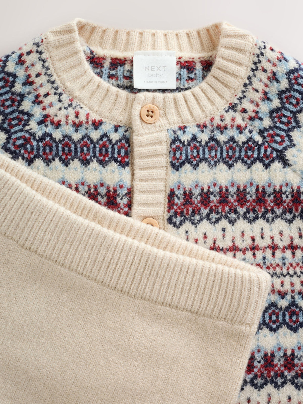 Neutral Fairisle Knitted Cardigan and Legging Baby Set (0mths-2yrs)
