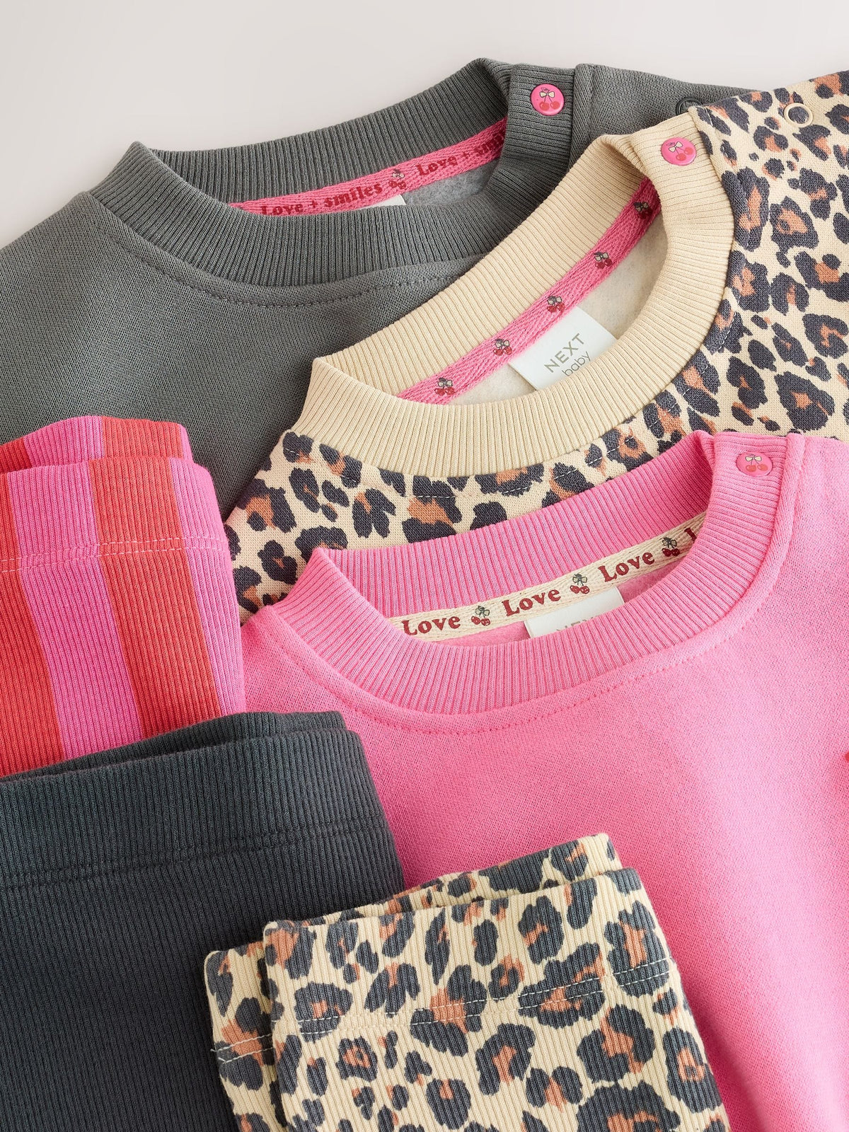 Animal Printed Sweat Top and Leggings Baby Set 6 Pack (0mths-2yrs)