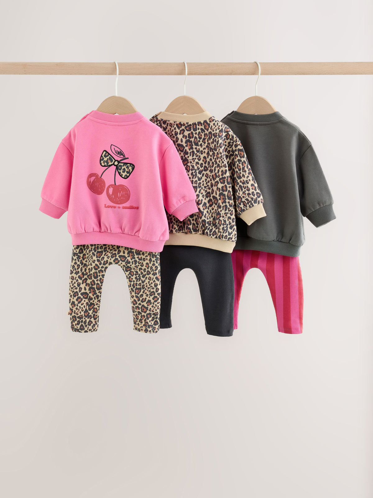Animal Printed Sweat Top and Leggings Baby Set 6 Pack (0mths-2yrs)