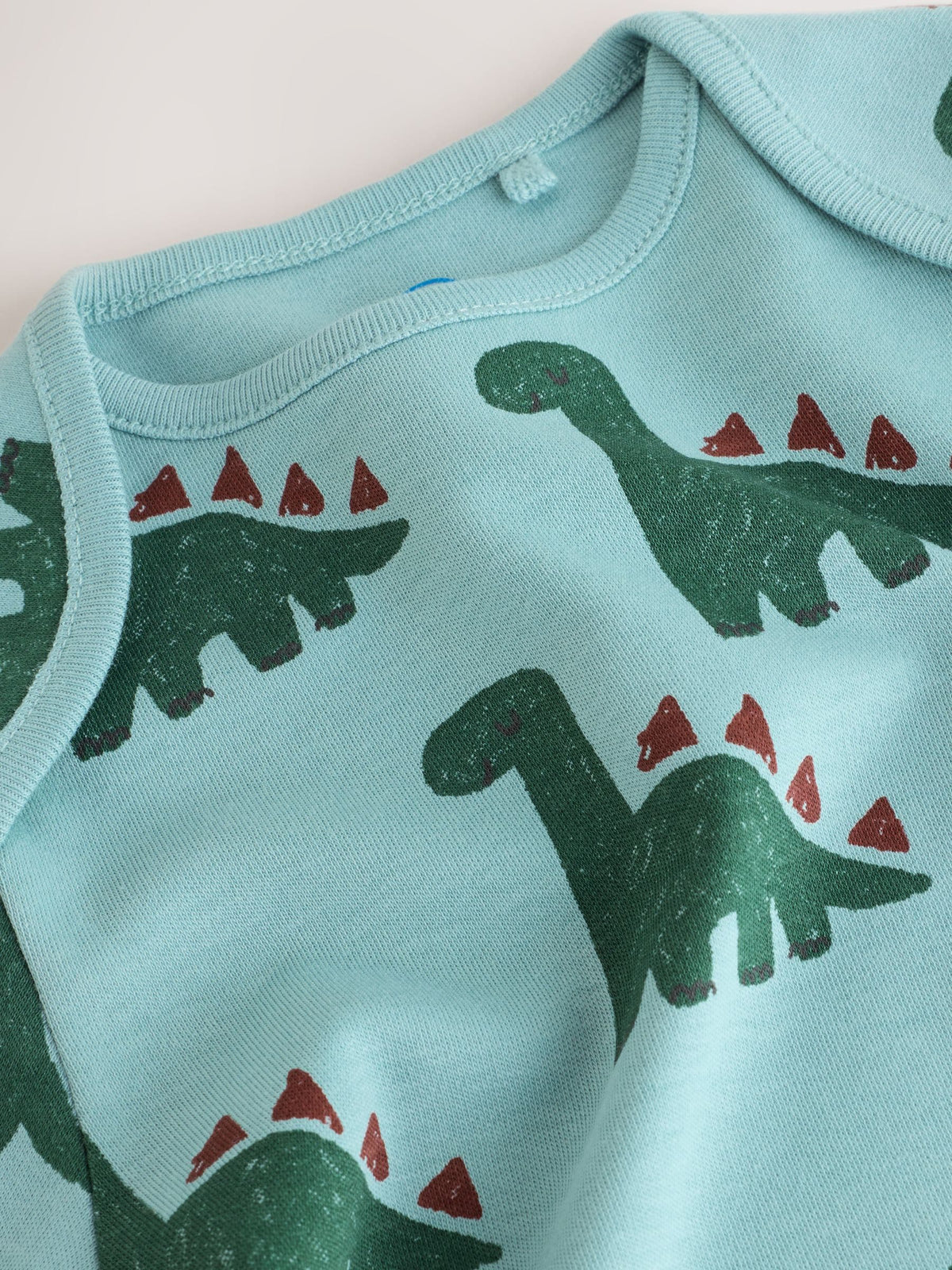 Green Dinosaur Short Sleeve Baby Bodysuits 5 Pack