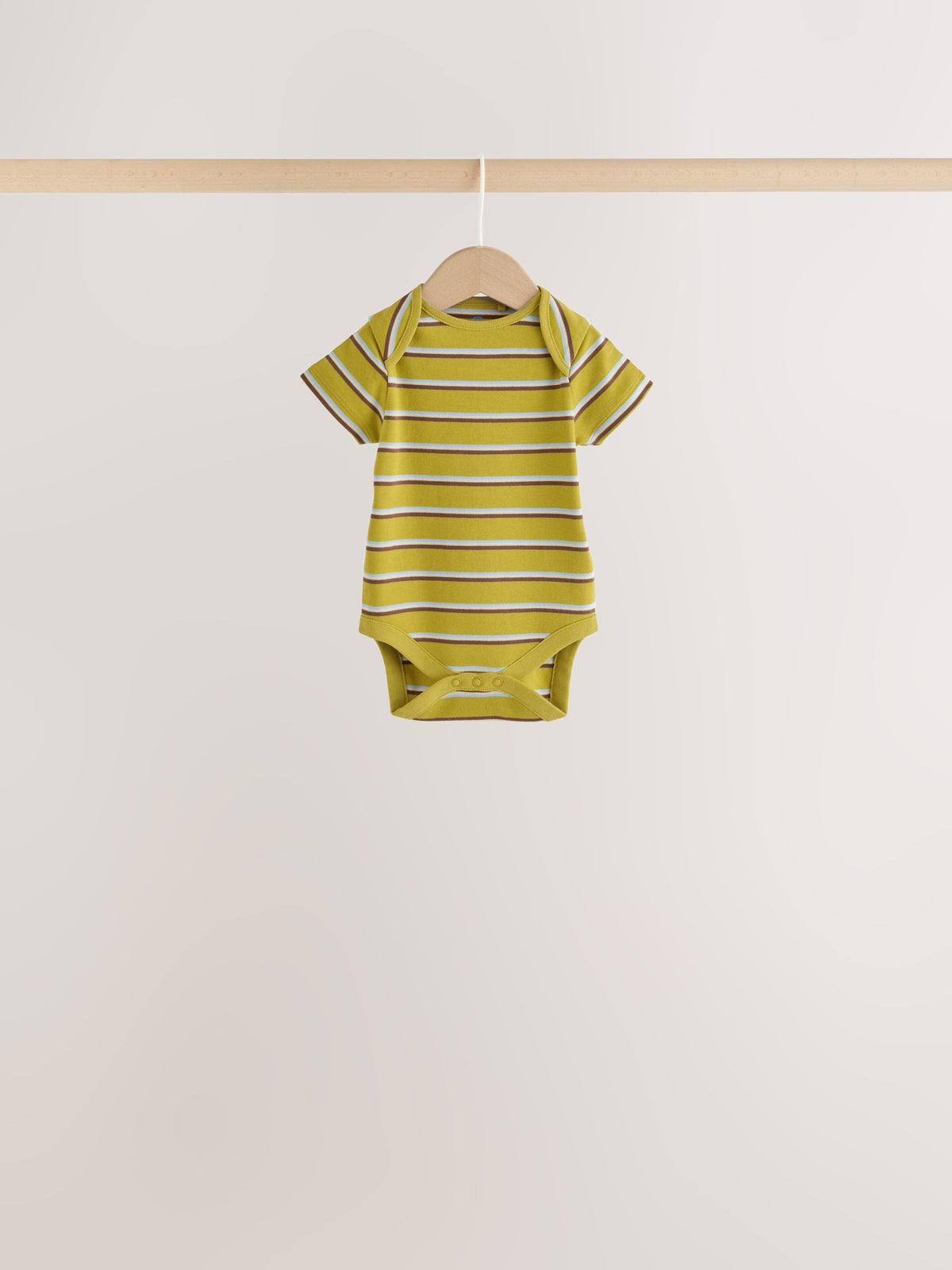Green Dinosaur Short Sleeve Baby Bodysuits 5 Pack