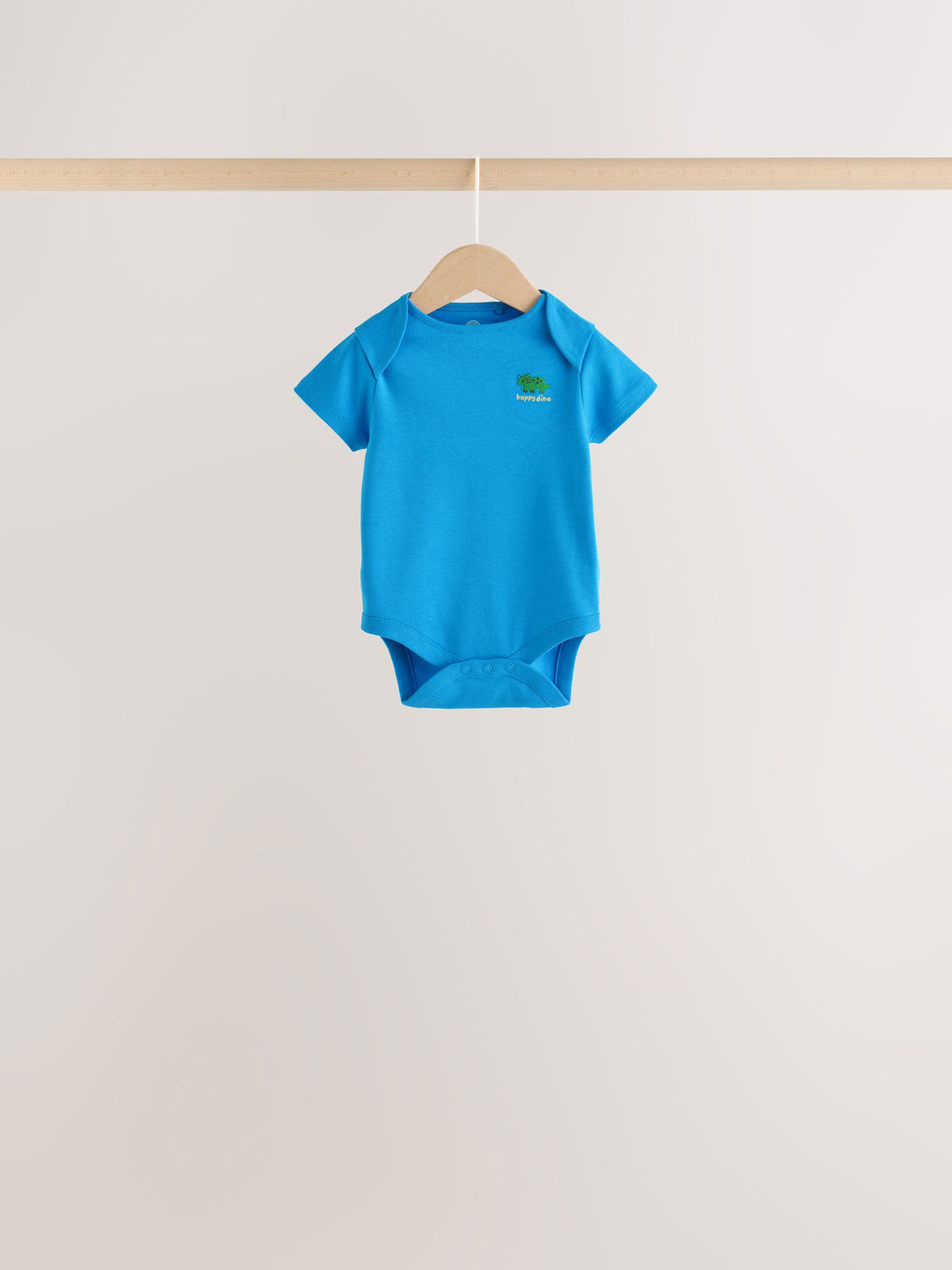 Green Dinosaur Short Sleeve Baby Bodysuits 5 Pack