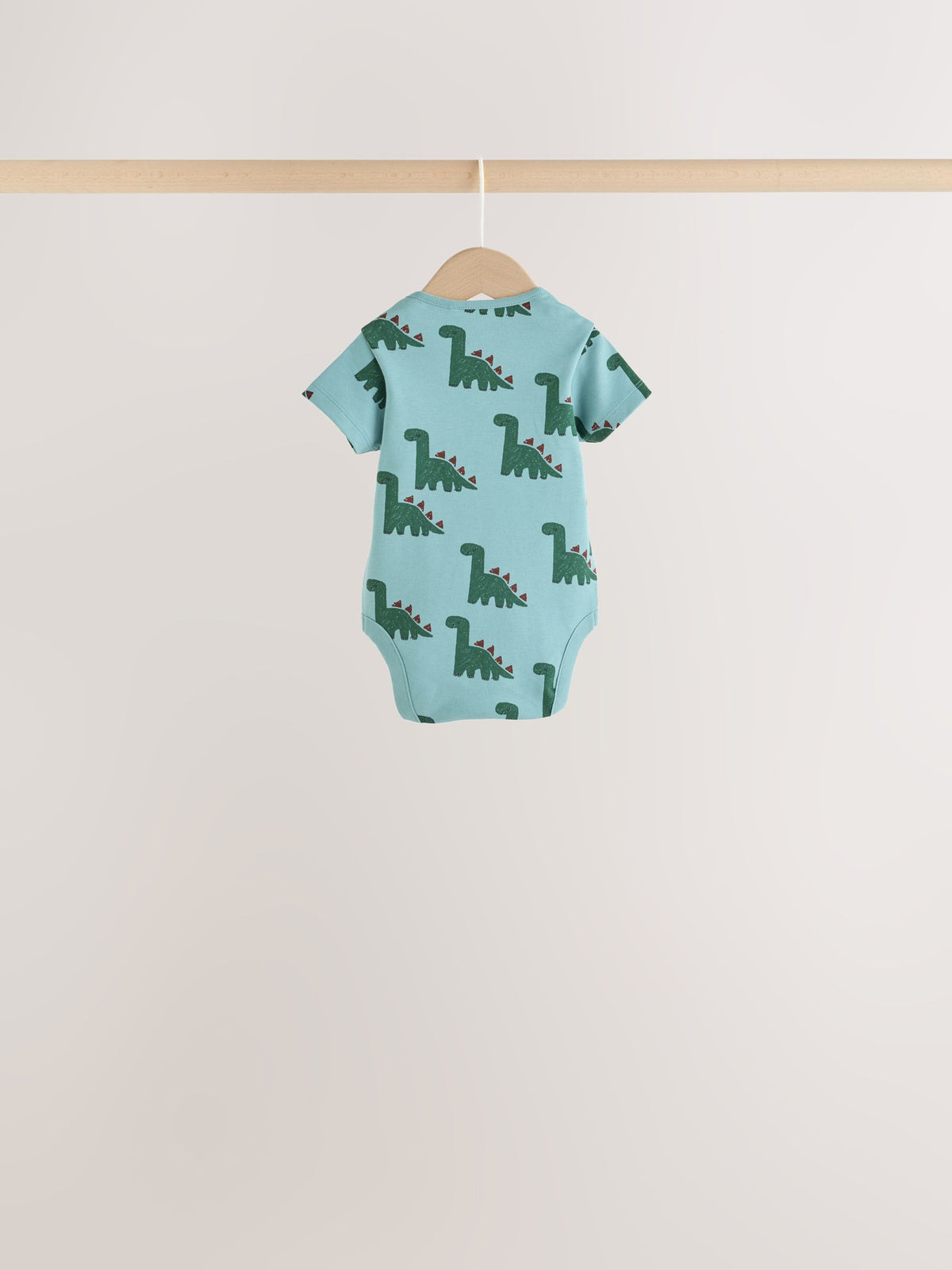 Green Dinosaur Short Sleeve Baby Bodysuits 5 Pack