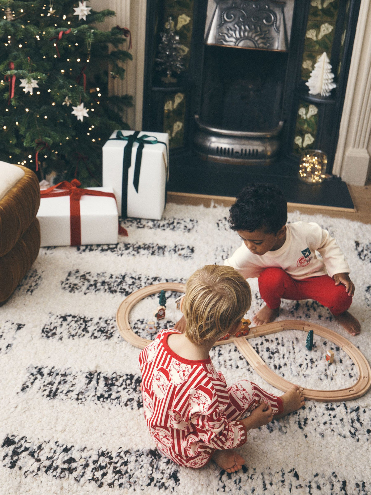 Red/White Santa Stripe Christmas Pyjamas 2 Pack (9mths-10yrs)