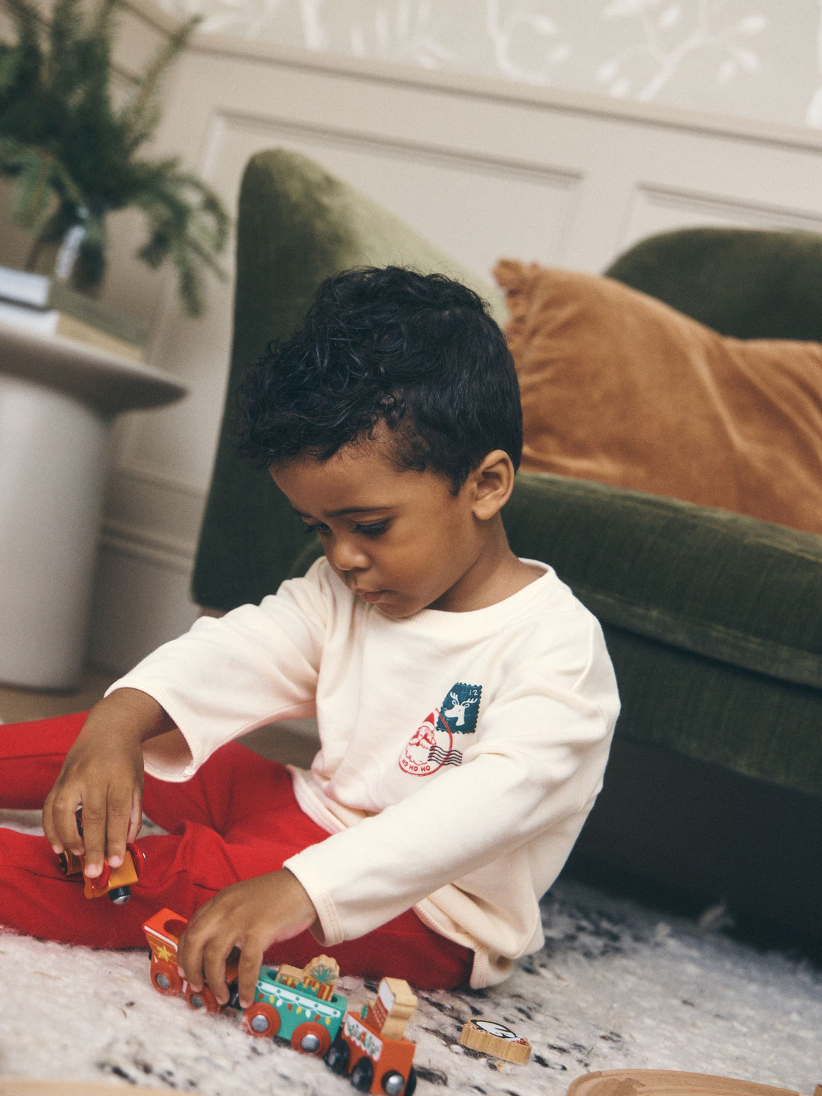Red/White Santa Stripe Christmas Pyjamas 2 Pack (9mths-10yrs)