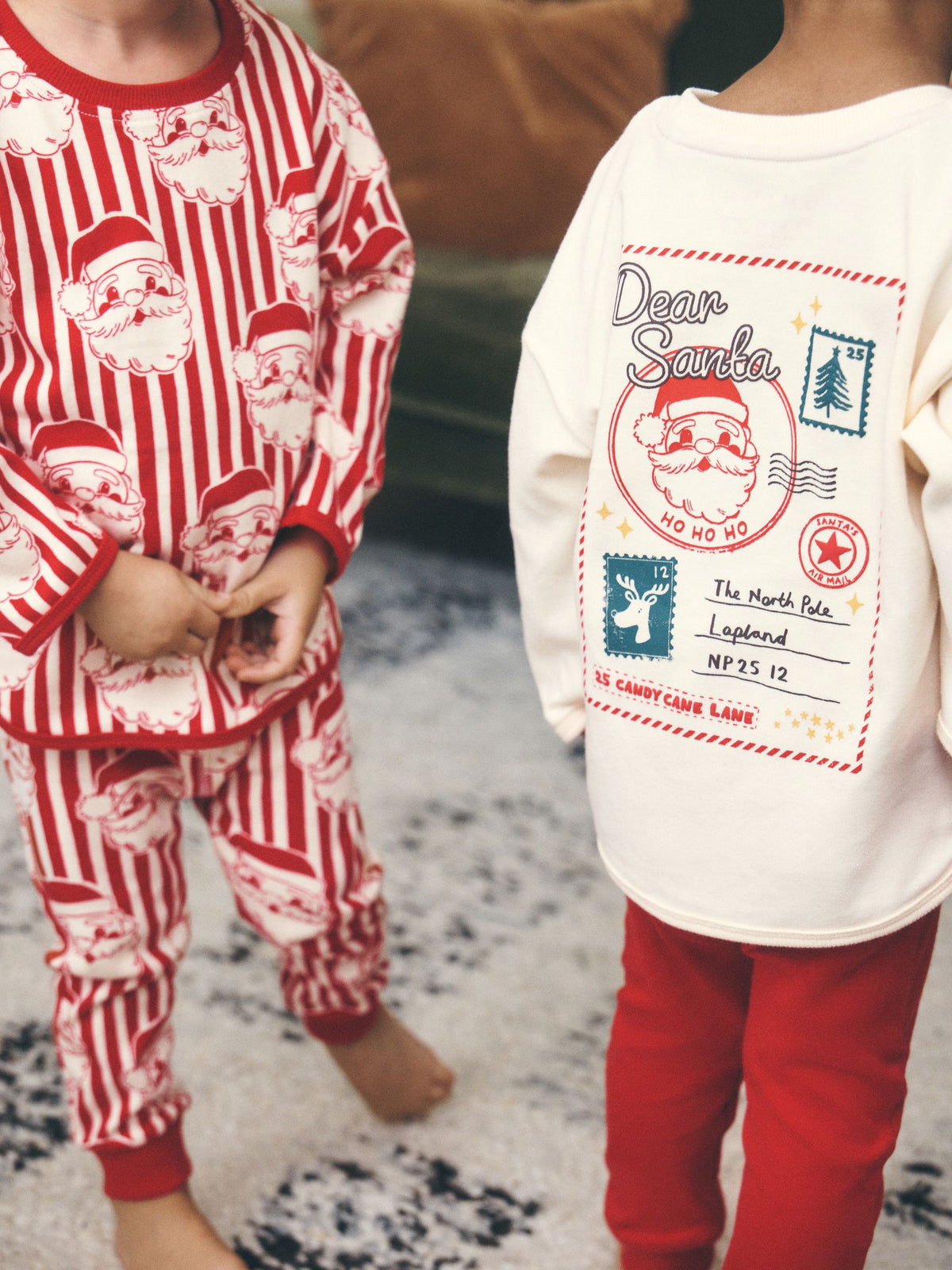 Red/White Santa Stripe Christmas Pyjamas 2 Pack (9mths-10yrs)