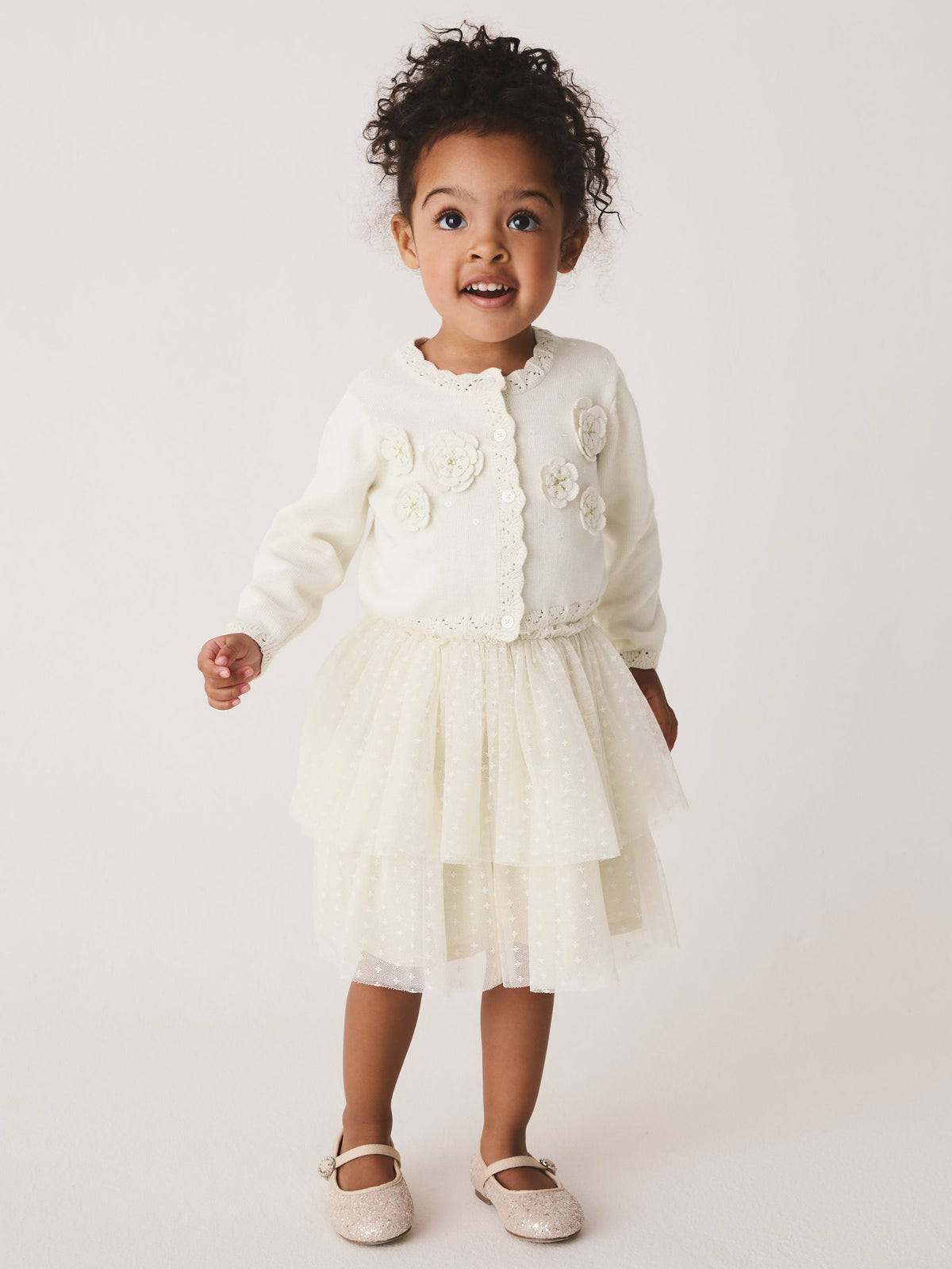 Ecru White Party Occasion Skirt Set (3mths-10yrs)
