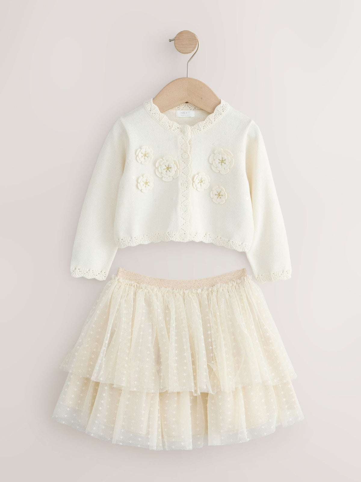 Ecru White Party Occasion Skirt Set (3mths-10yrs)