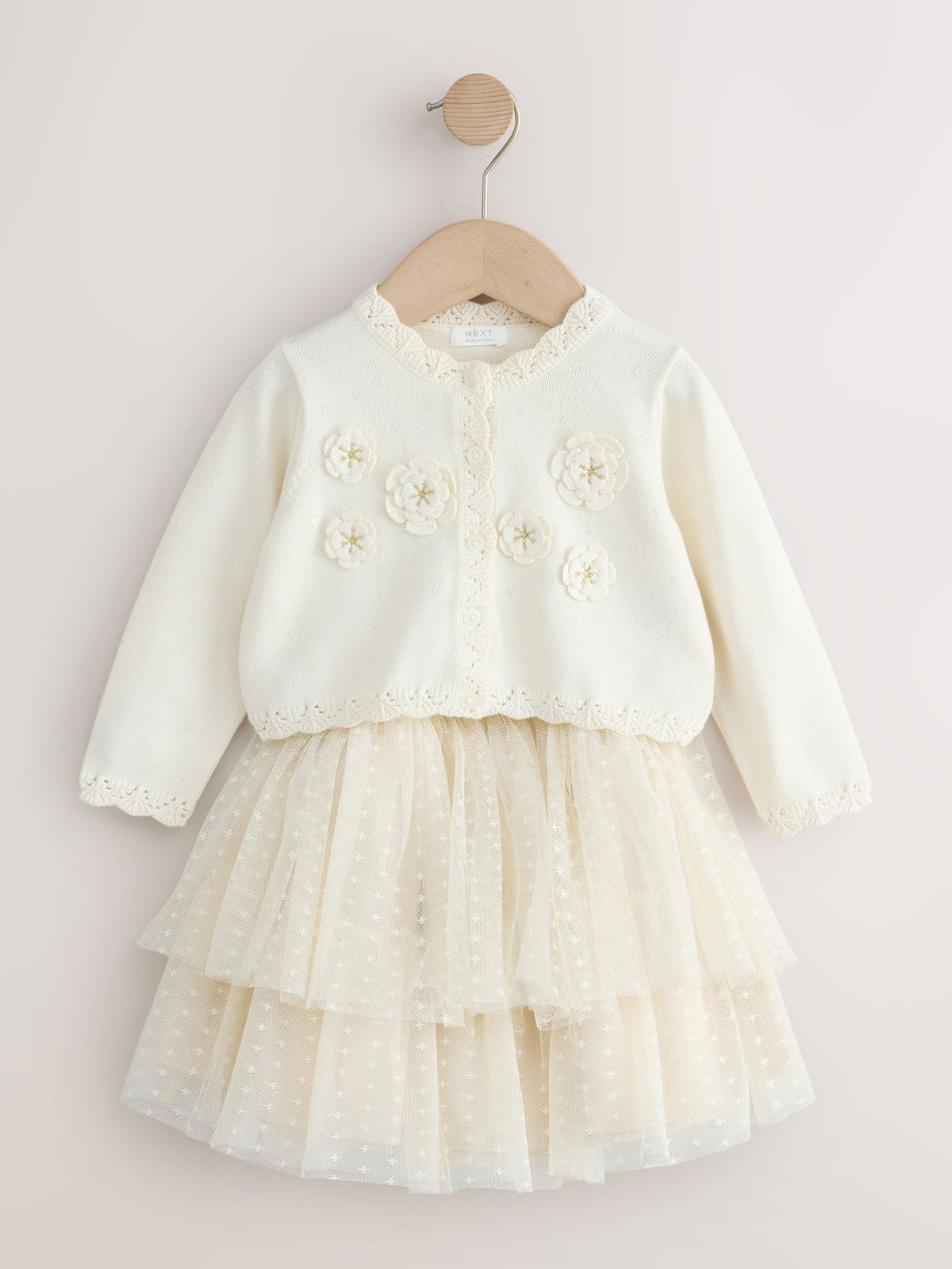 Ecru White Party Occasion Skirt Set (3mths-10yrs)