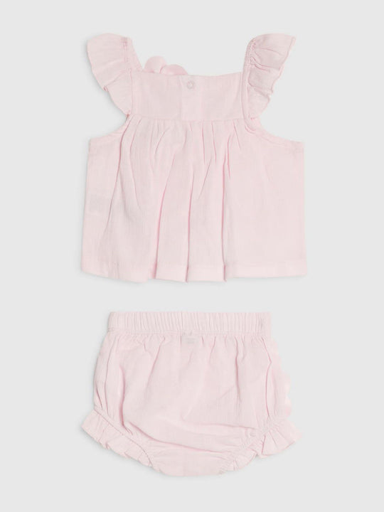River Island Pink Flower Smock Top And Shorts Set