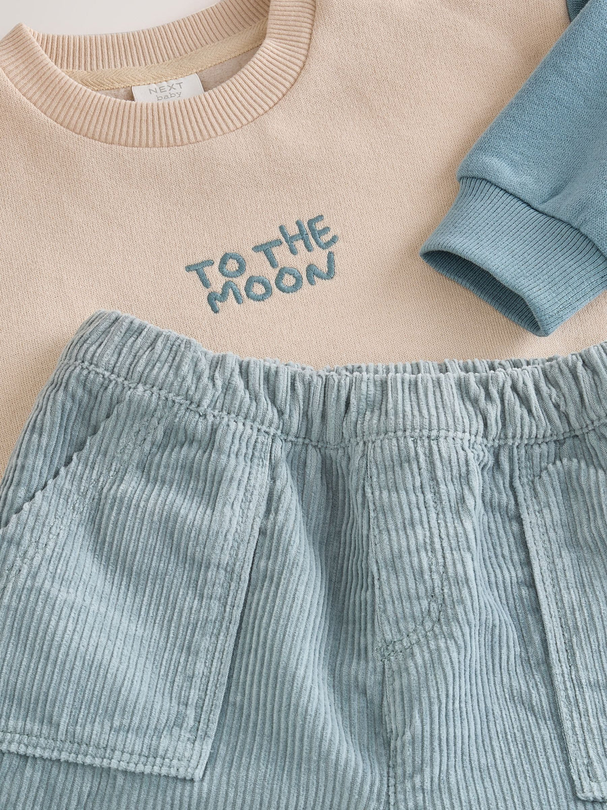 Blue/Cream Stars Sweatshirt and Cord Trousers Baby Set 2 Piece (0mths-2yrs)