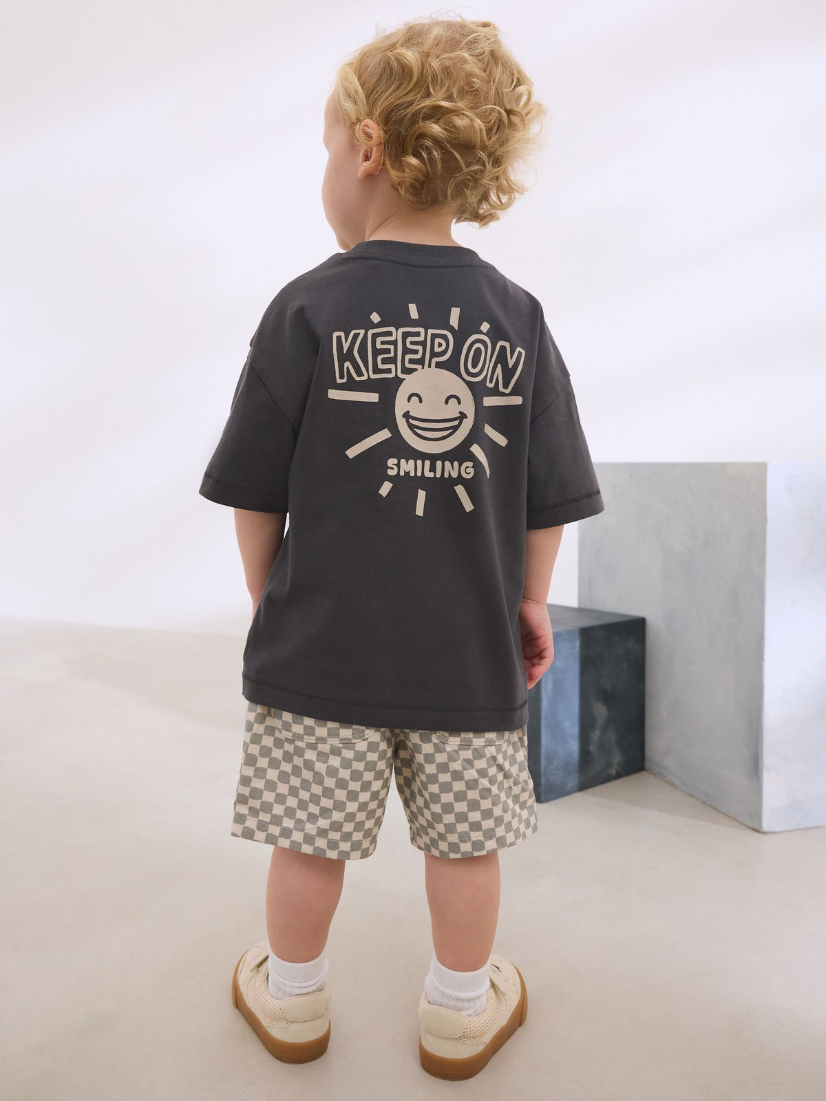 Charcoal Grey Short Sleeve T-Shirt & Shorts Set (3mths-7yrs)