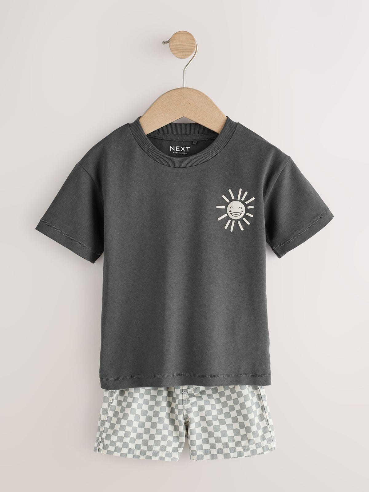 Charcoal Grey Short Sleeve T-Shirt & Shorts Set (3mths-7yrs)