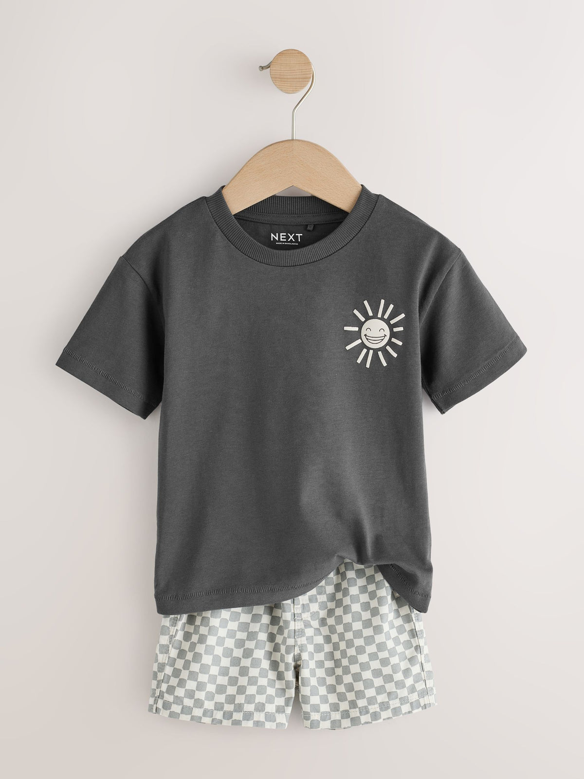 Charcoal Grey Short Sleeve T-Shirt & Shorts Set (3mths-7yrs)