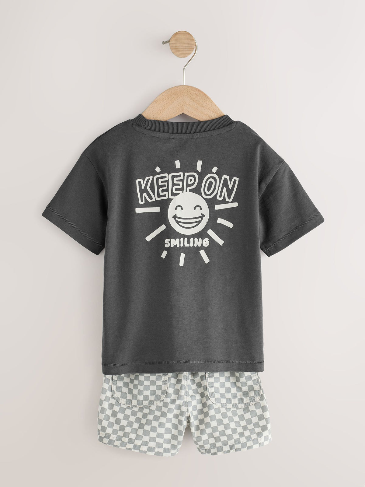 Charcoal Grey Short Sleeve T-Shirt & Shorts Set (3mths-7yrs)