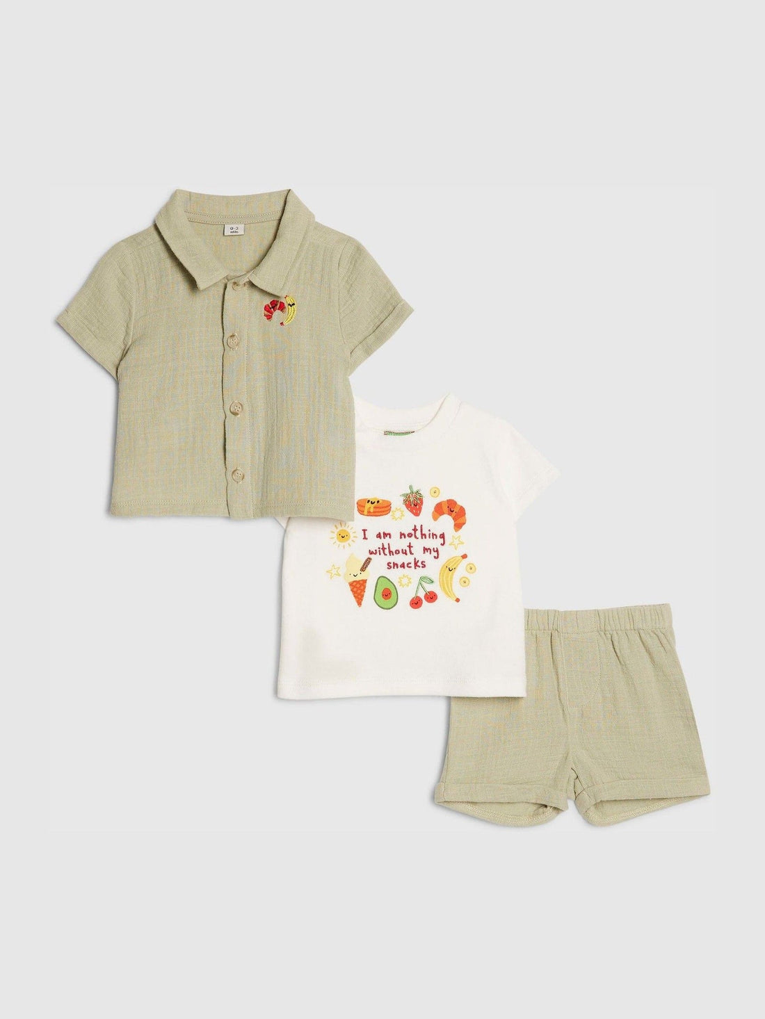 River Island Green Abbie Rosie Snacks T-Shirt & Shorts Set