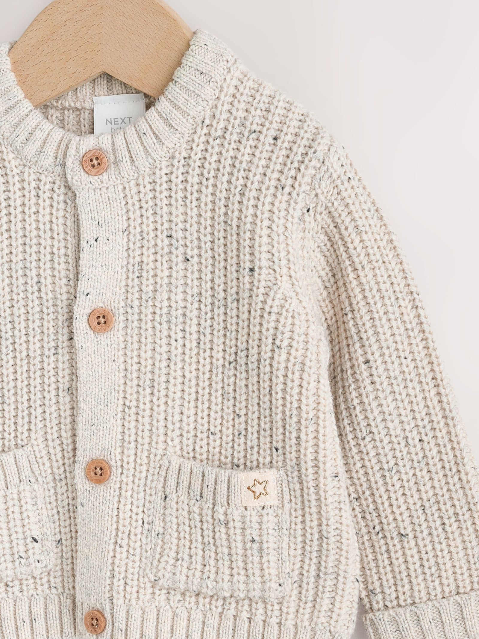 Neutral "My First Eid" Baby Knitted Cardigan