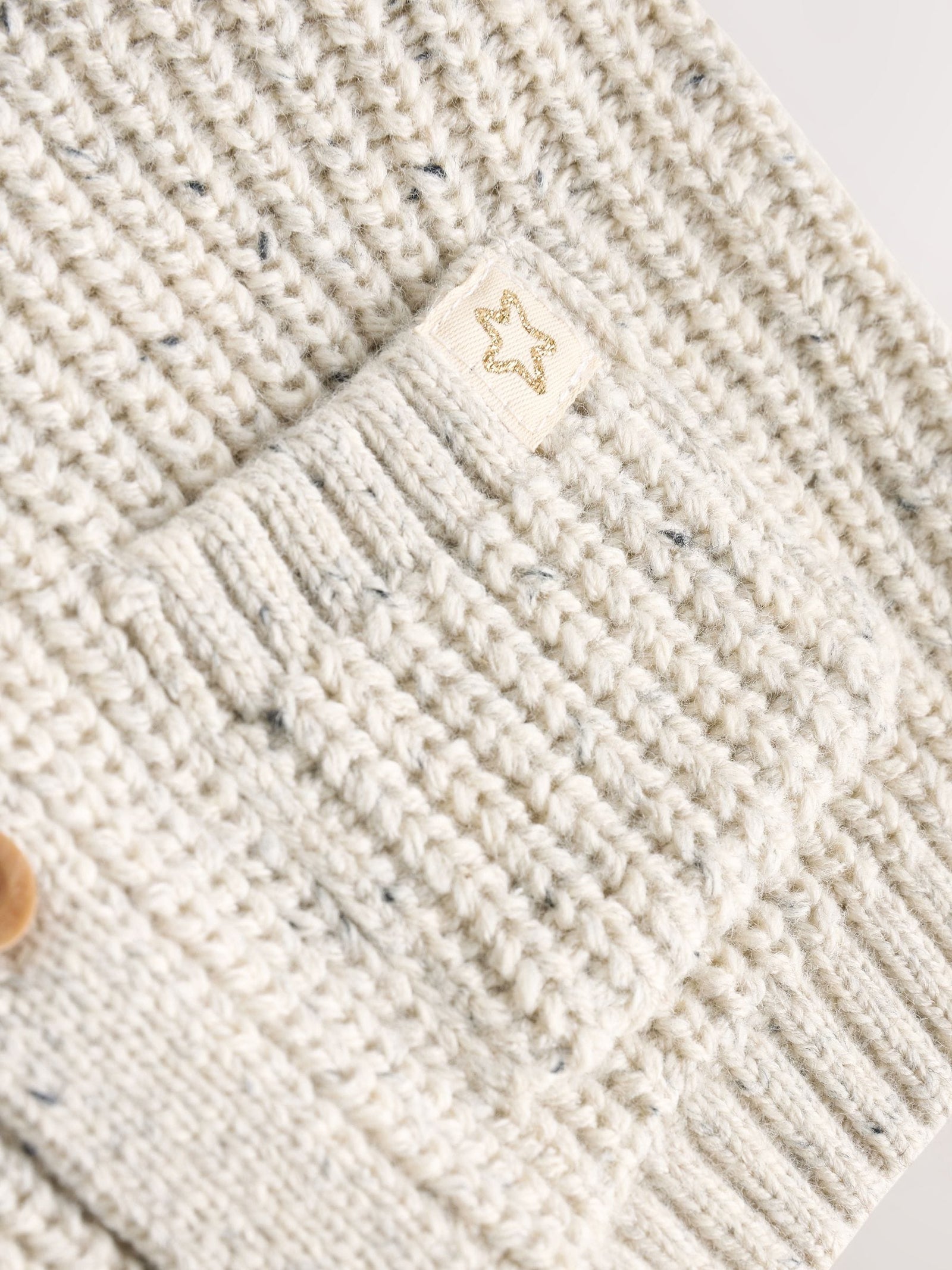 Neutral "My First Eid" Baby Knitted Cardigan