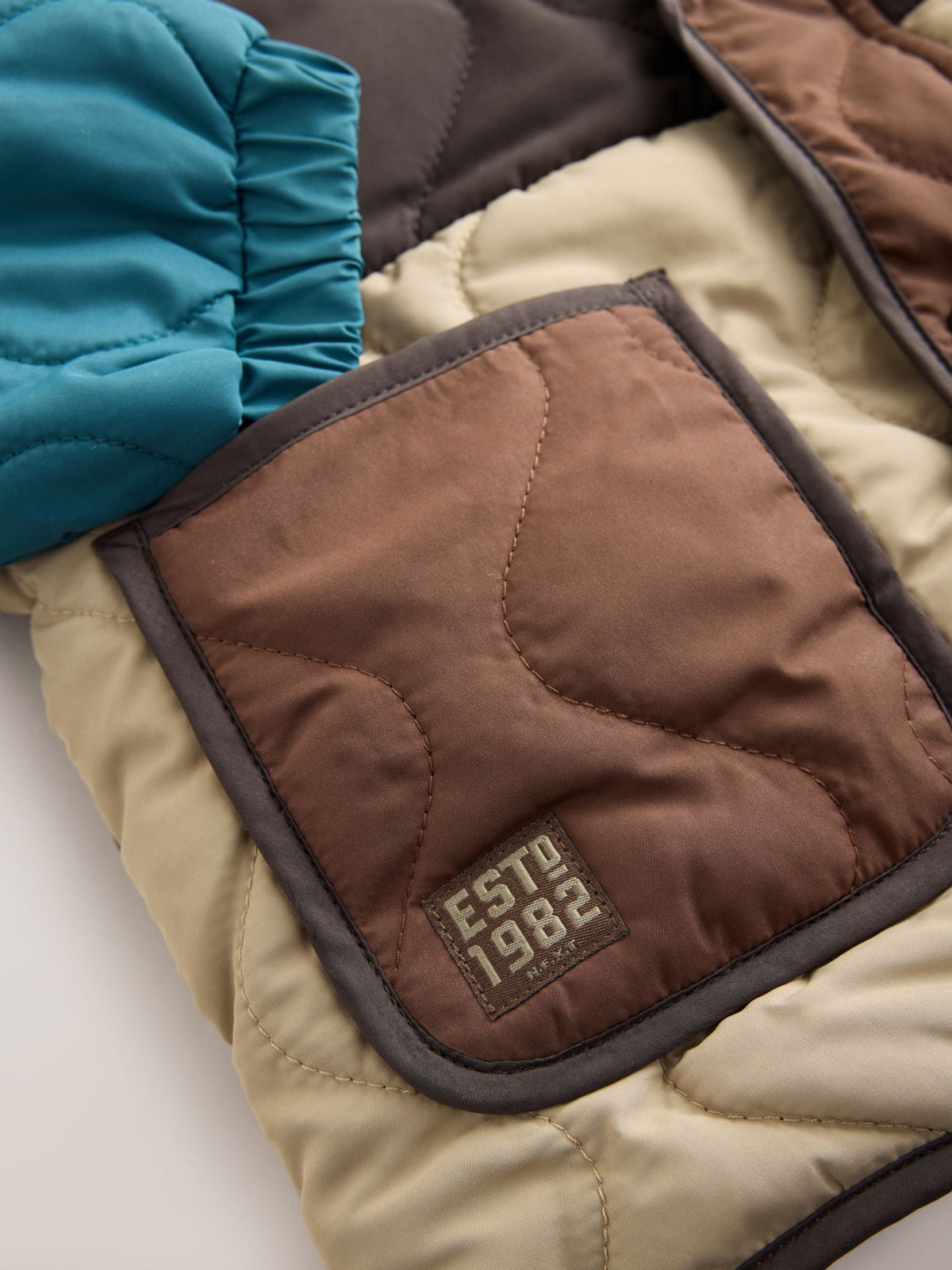 Brown Colour Block Quilted Coat (3mths-7yrs)
