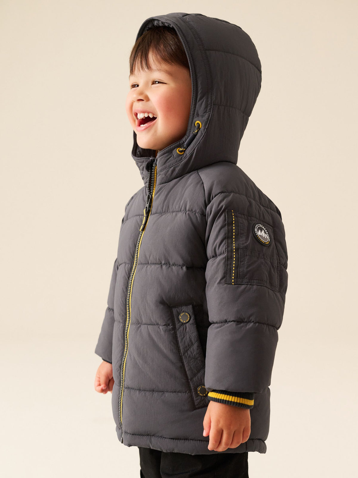 Grey Borg Lined Padded Coat (6mths-7yrs)