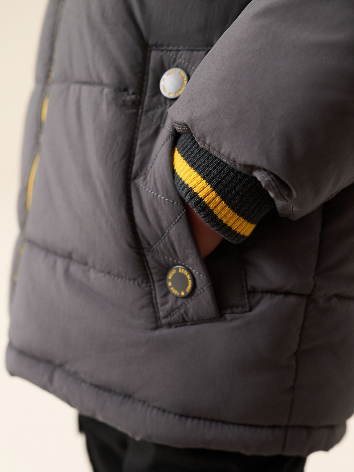 Grey Borg Lined Padded Coat (6mths-7yrs)