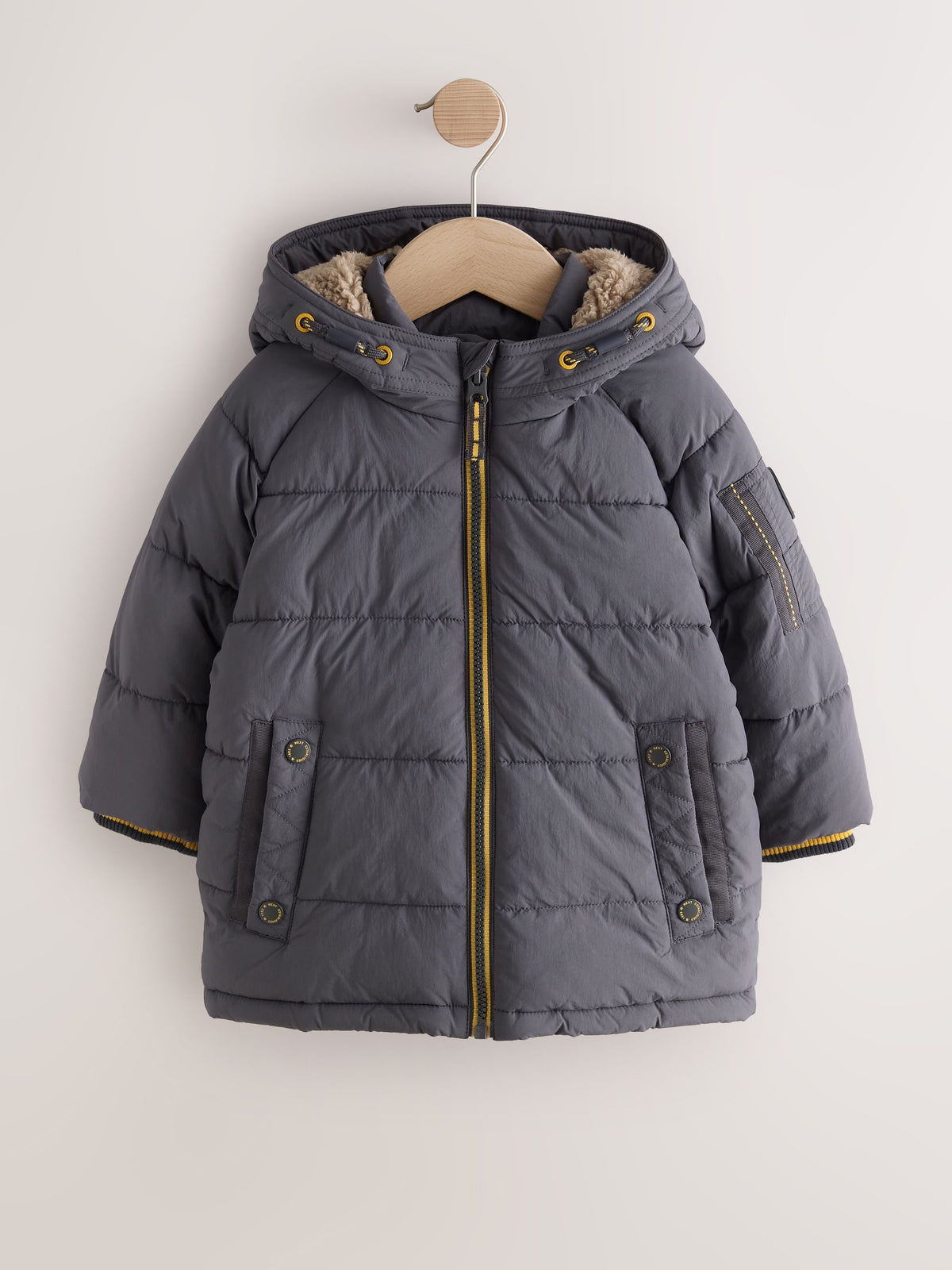 Grey Borg Lined Padded Coat (6mths-7yrs)