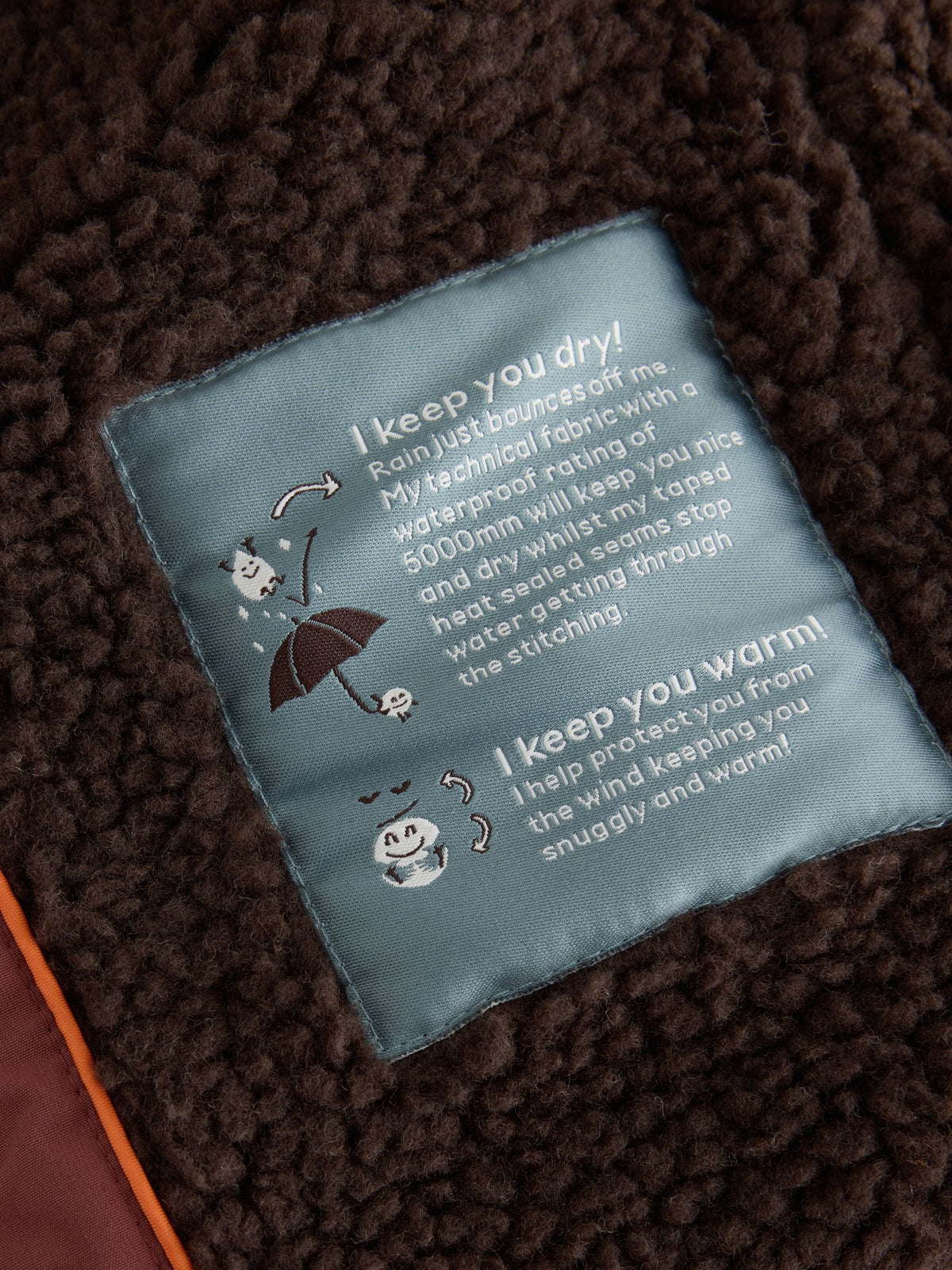 Rust Brown Waterproof Borg Lined Parka (3mths-7yrs)