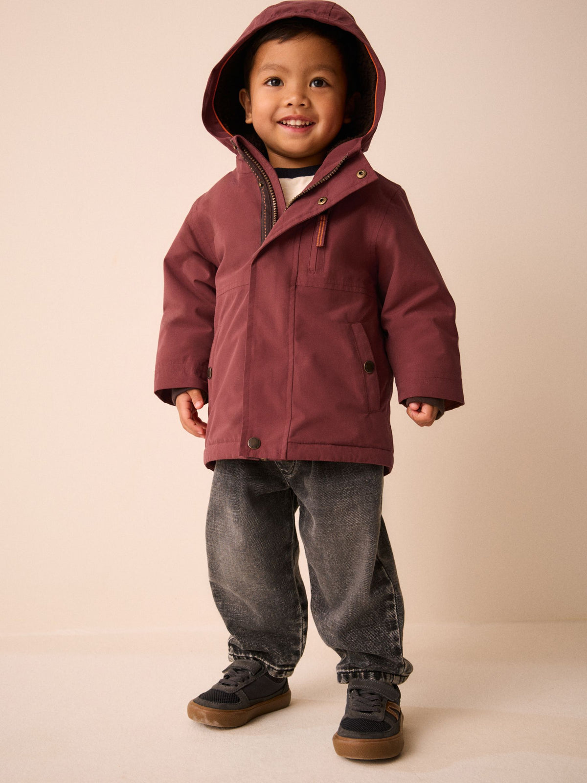 Rust Brown Waterproof Borg Lined Parka (3mths-7yrs)
