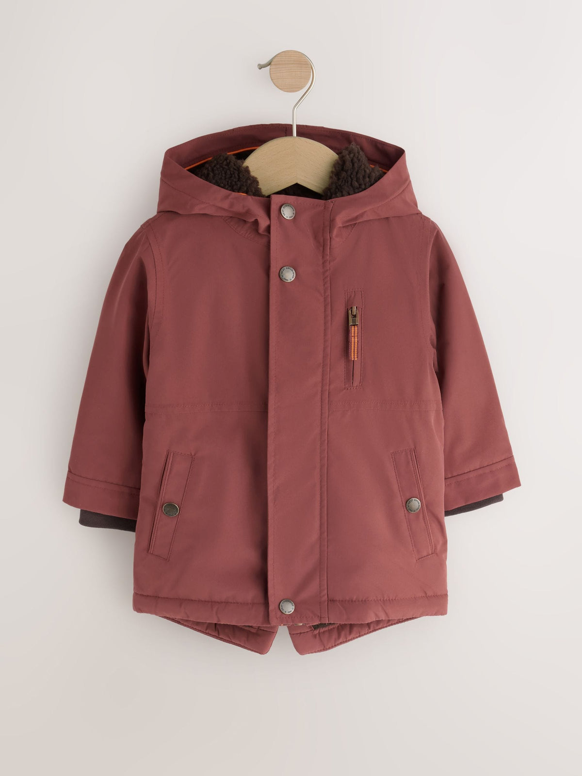Rust Brown Waterproof Borg Lined Parka (3mths-7yrs)