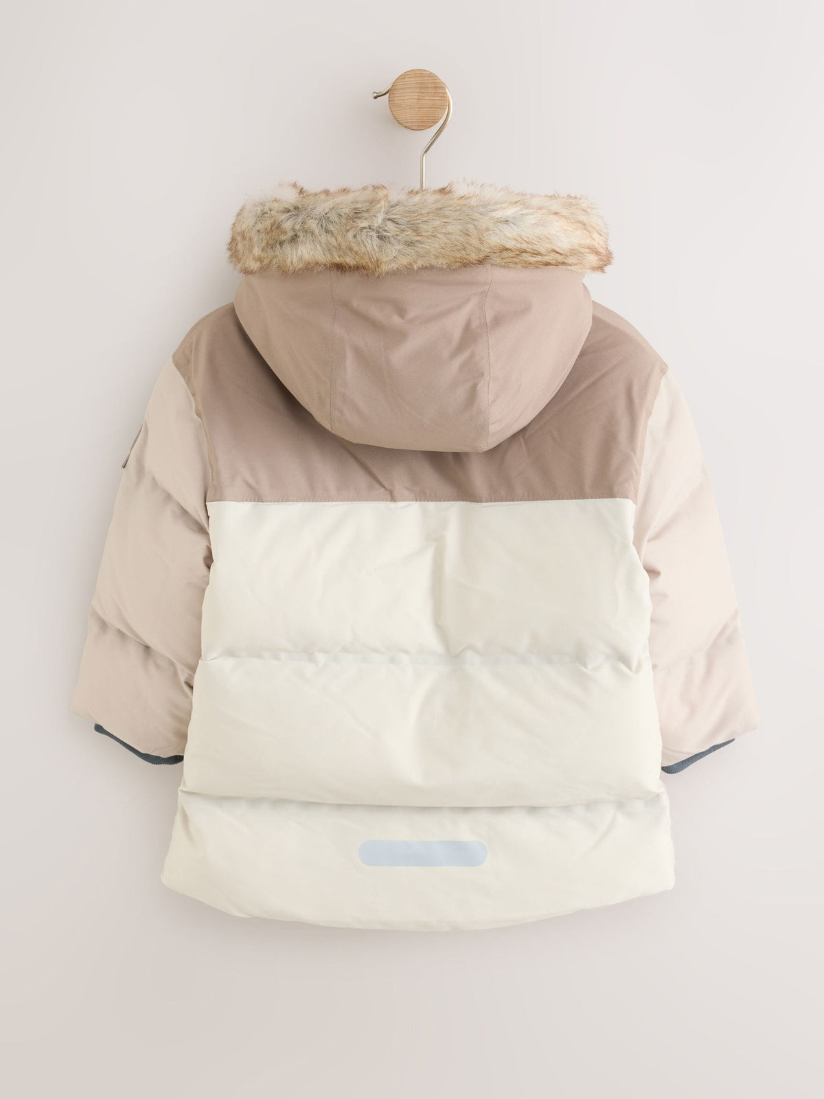 Neutral Colour Block Waterproof Padded Coat (12mths-10yrs)