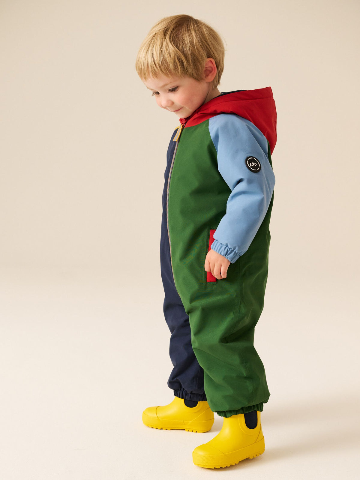 Colour Block Wadded Waterproof Puddlesuit (3mths-7yrs)