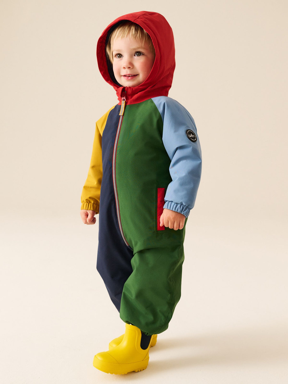 Colour Block Wadded Waterproof Puddlesuit (3mths-7yrs)