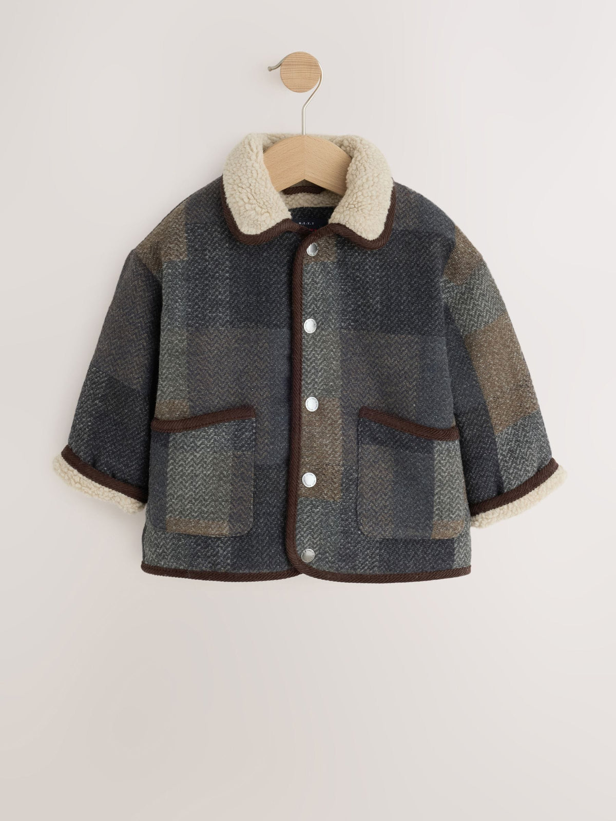 Multi Check Borg Collar Jacket (3mths-7yrs)