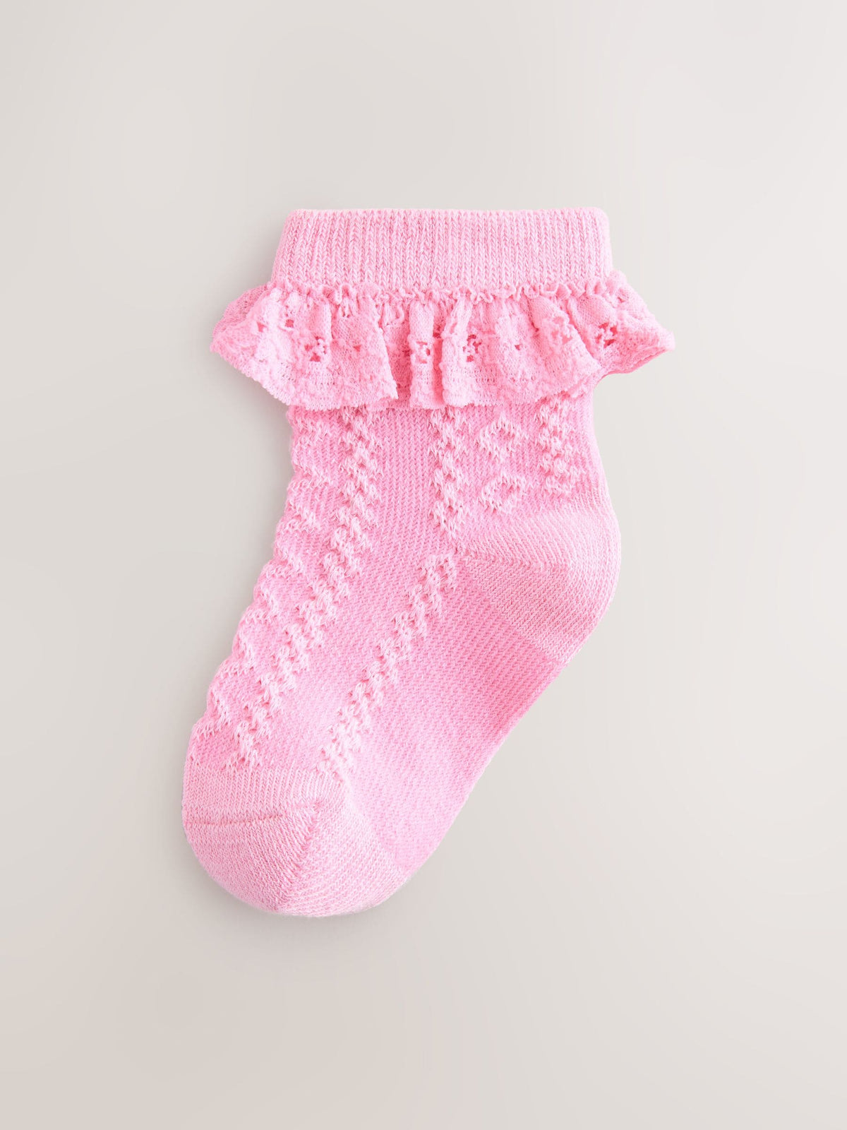 Pink and Blue Lace Baby Socks 7 Pack
