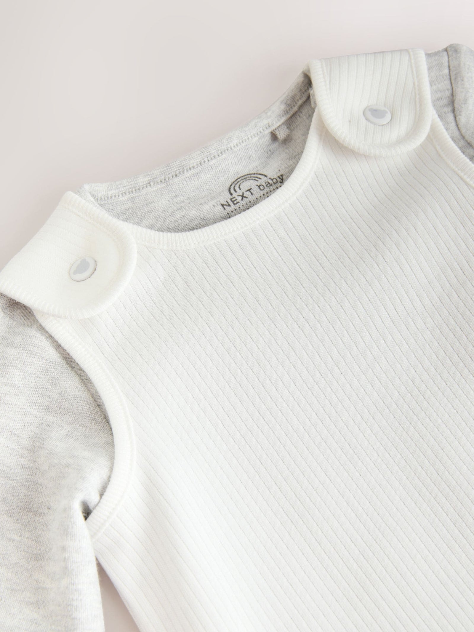 White Jersey Rib Dungaree and Bodysuit Baby Set (0mths-2yrs)