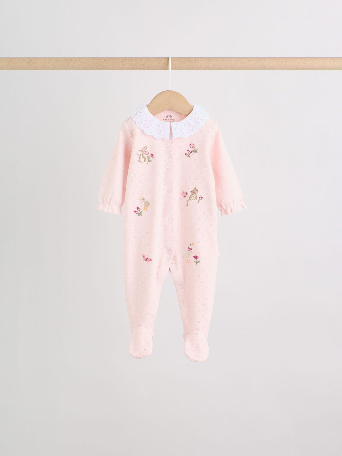 Pink Floral Bunny Sleepsuits 3 Pack (0mths-2yrs)