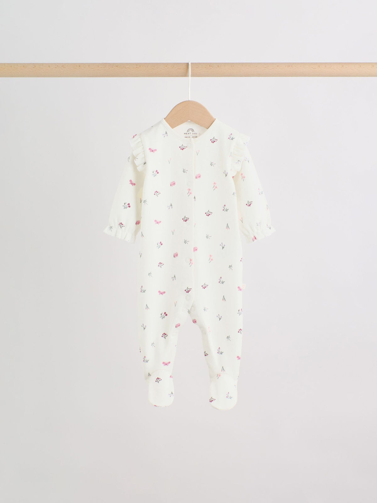 Pink Floral Bunny Sleepsuits 3 Pack (0mths-2yrs)