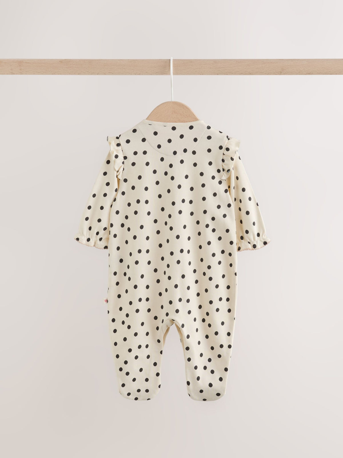 Cream/Pink Polka Dot Sleepsuits 3 Pack (0mths-2yrs)
