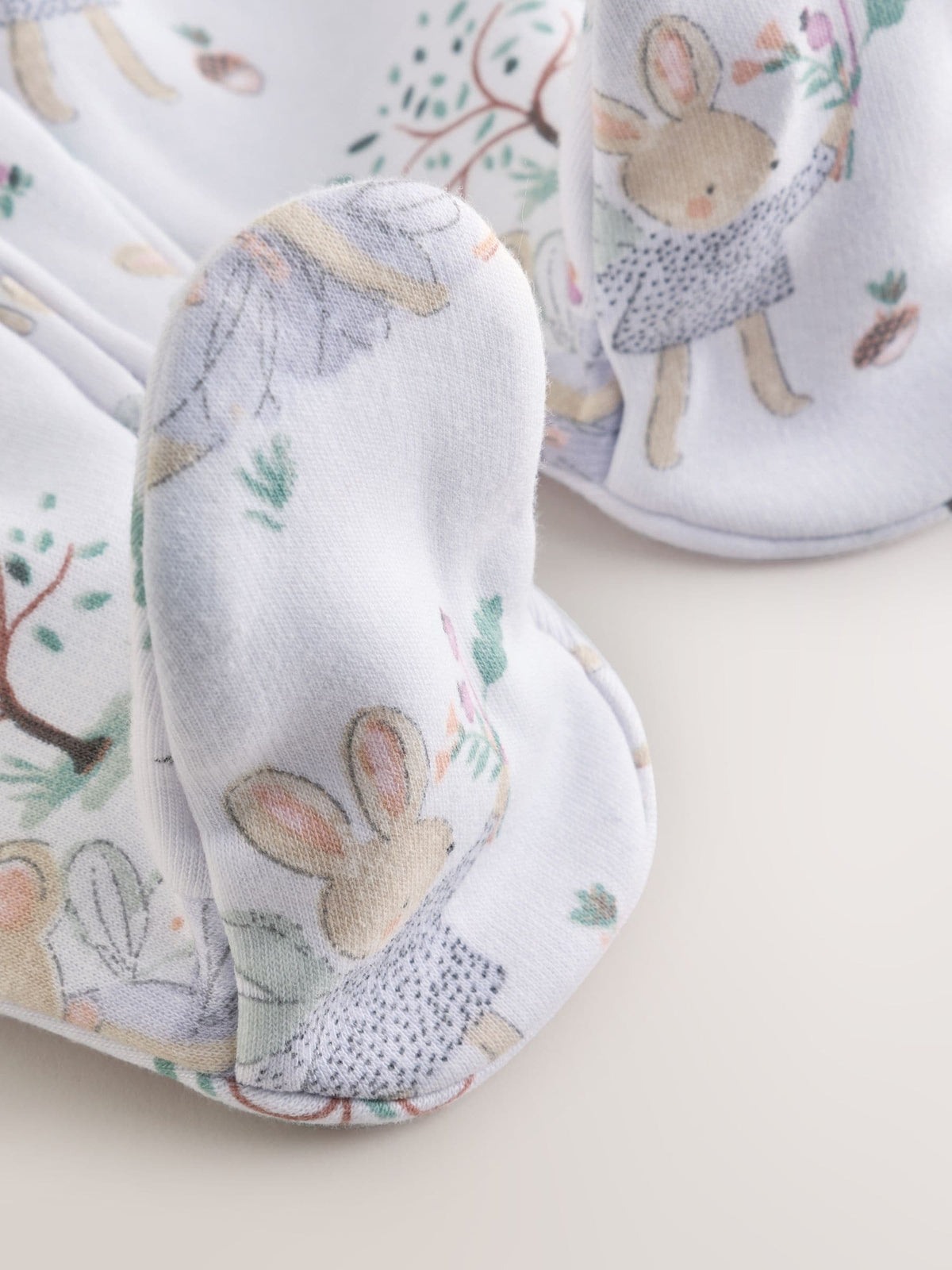 White/Lilac Fairy Mouse Fleece Lined Two Way Zip Baby Sleepsuit