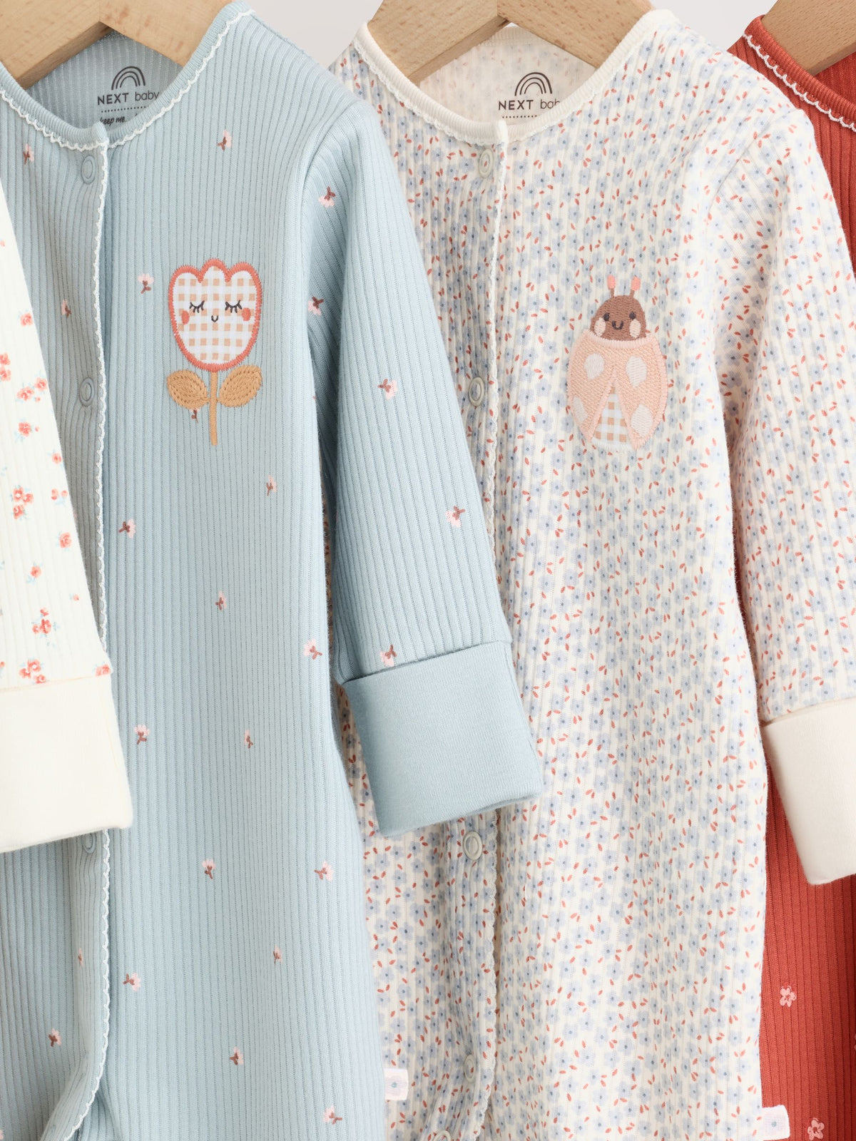 Multi Floral Baby Sleepsuits 4 Pack (0mths-3yrs)