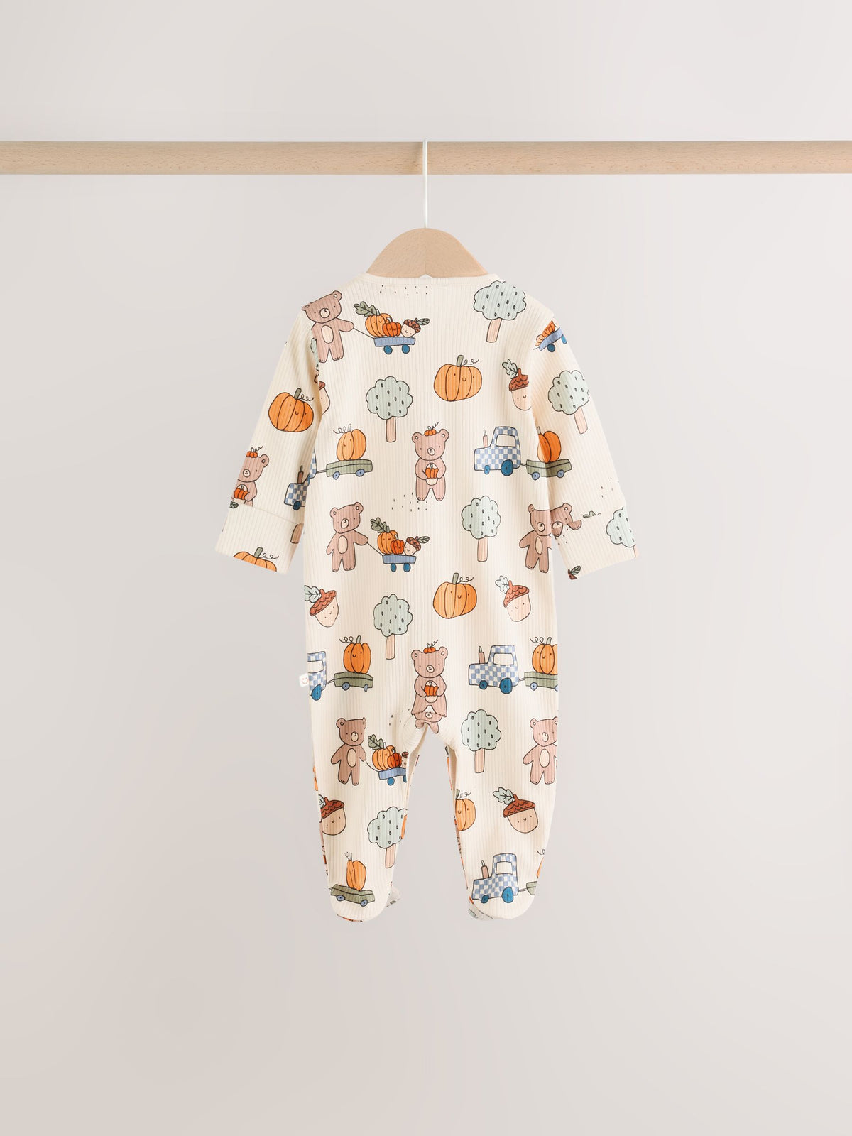 Sage Green Pumpkin Sleepsuits 3 Pack (0mths-2yrs)