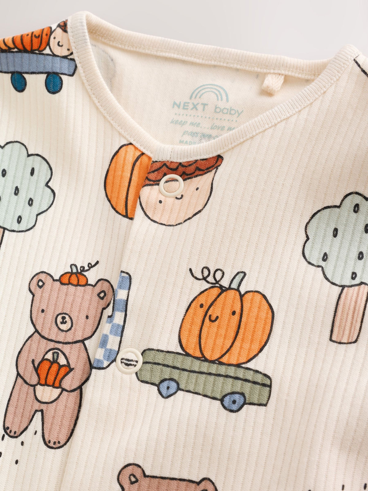 Sage Green Pumpkin Sleepsuits 3 Pack (0mths-2yrs)
