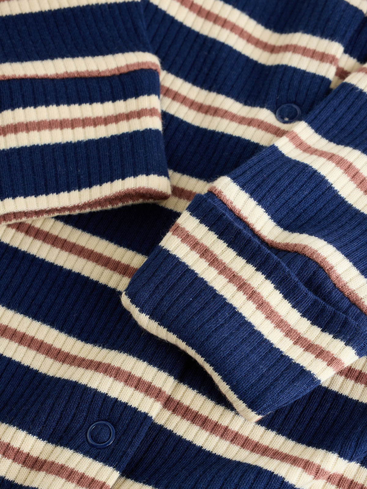 Blue/Brown Stripe Baby Sleepsuits 3 Pack (0mths-2yrs)