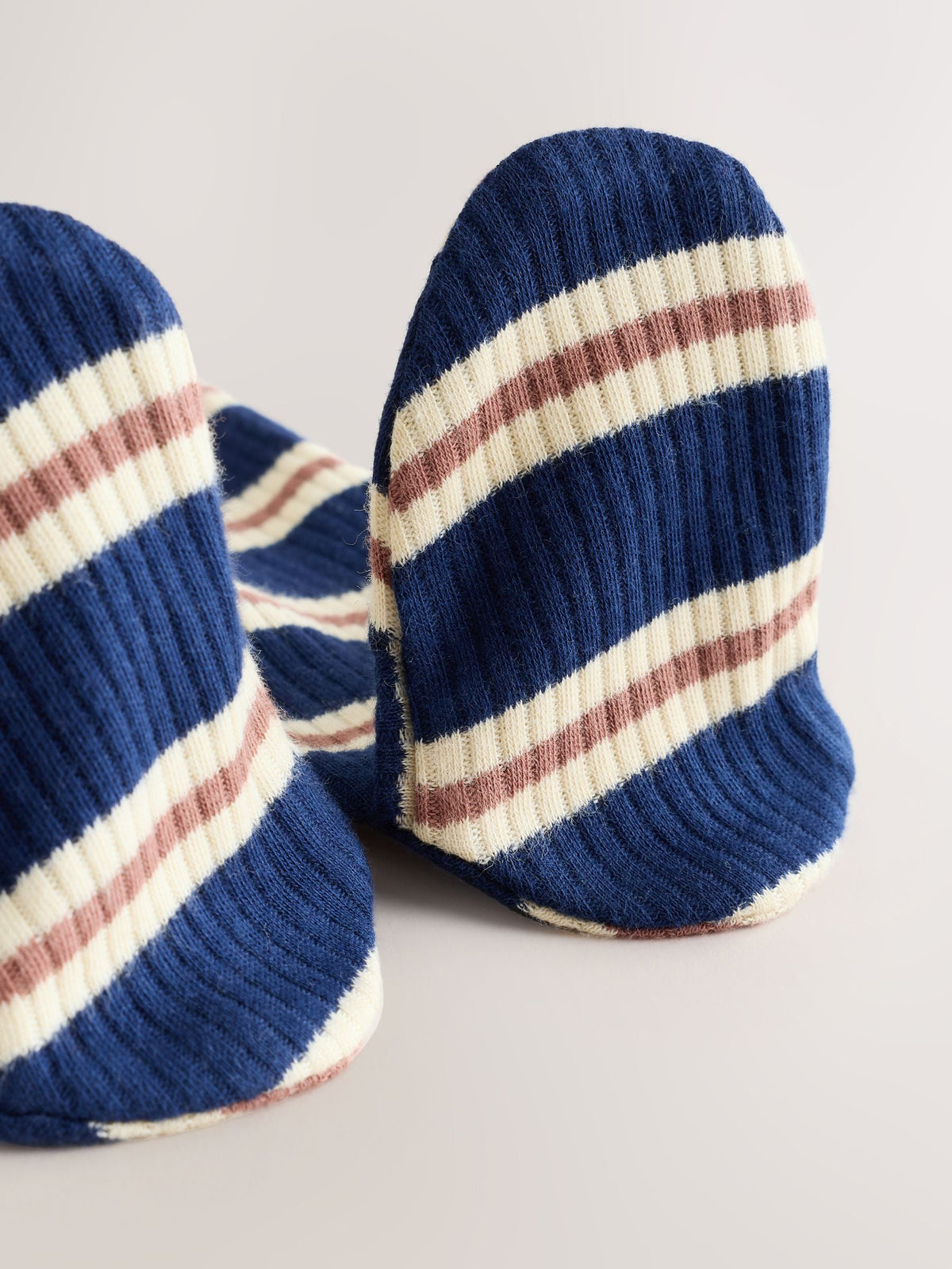 Blue/Brown Stripe Baby Sleepsuits 3 Pack (0mths-2yrs)