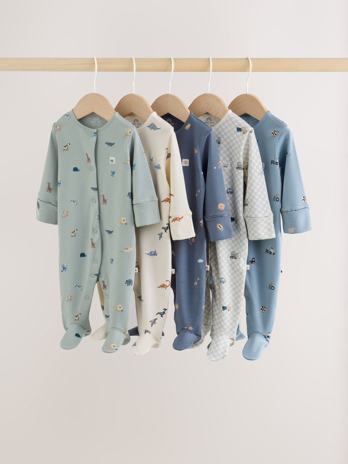 Blue Character Baby Sleepuits 5 Pack (0-2yrs)