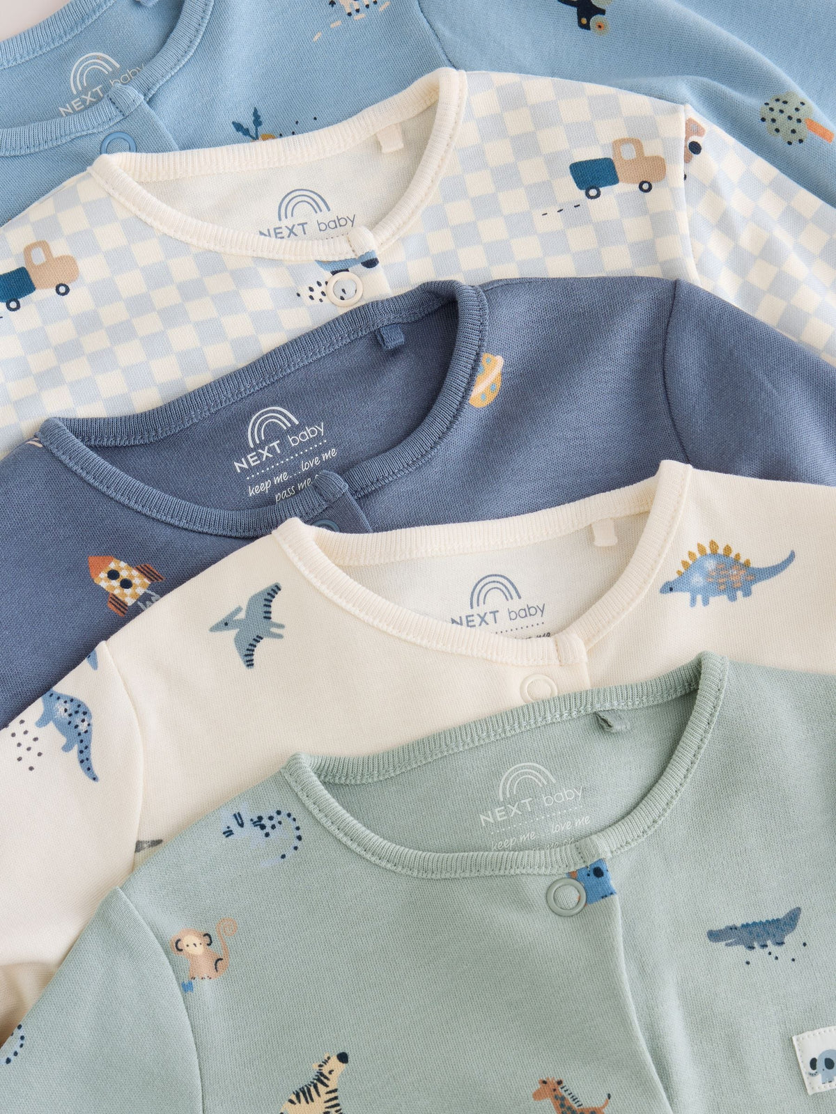Blue Character Baby Sleepuits 5 Pack (0-2yrs)