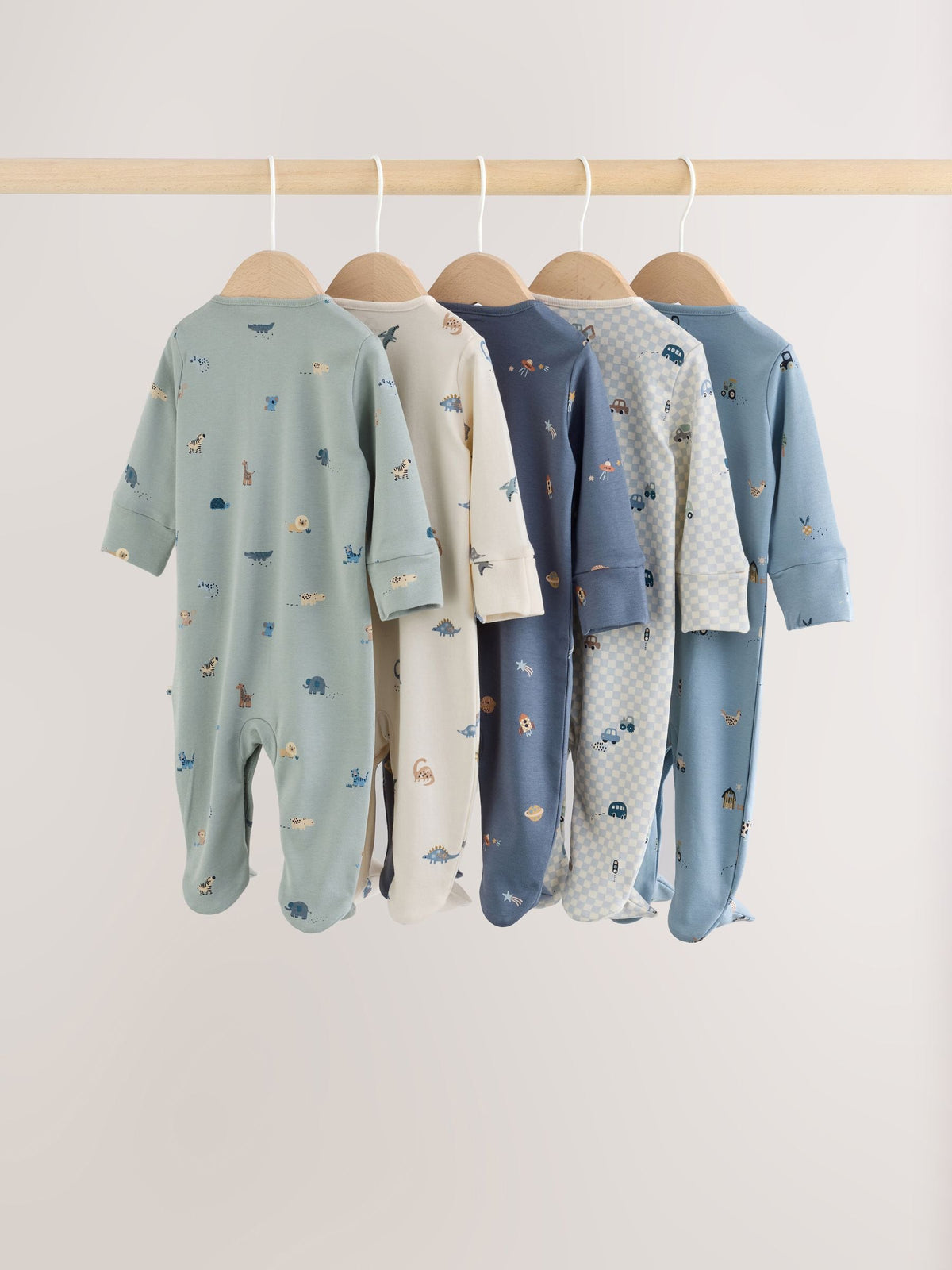 Blue Character Baby Sleepuits 5 Pack (0-2yrs)