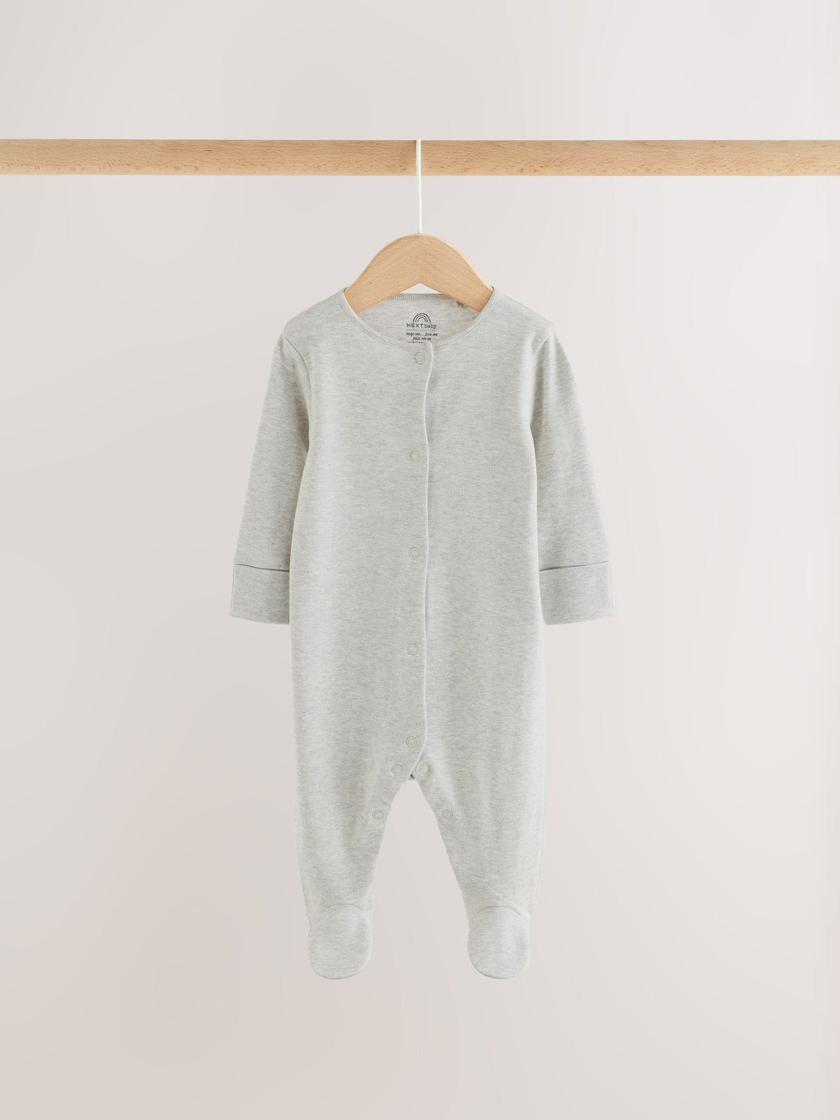 Grey/ Blue/Neutral Baby Sleepsuits 3 Pack (0-2yrs)